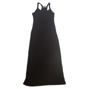 Cherish black racerback spaghetti strap ribbed maxi dress